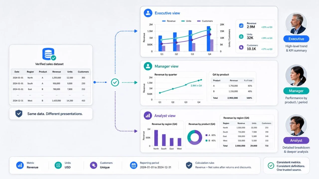 Graphique détaillé pour les analystes qui vérifient le même jeu de données
