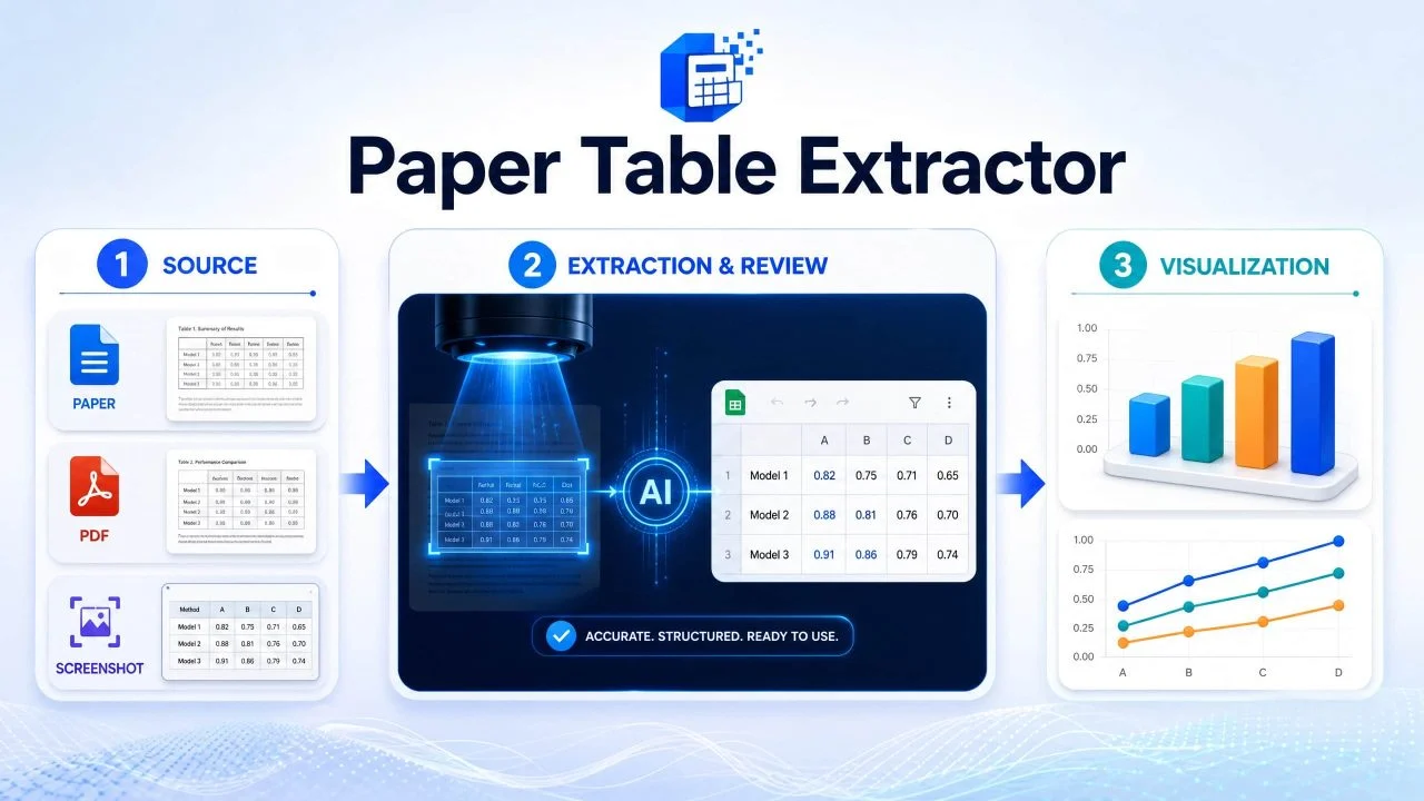 Рабочий процесс извлечения таблиц из статей от источника до визуализации