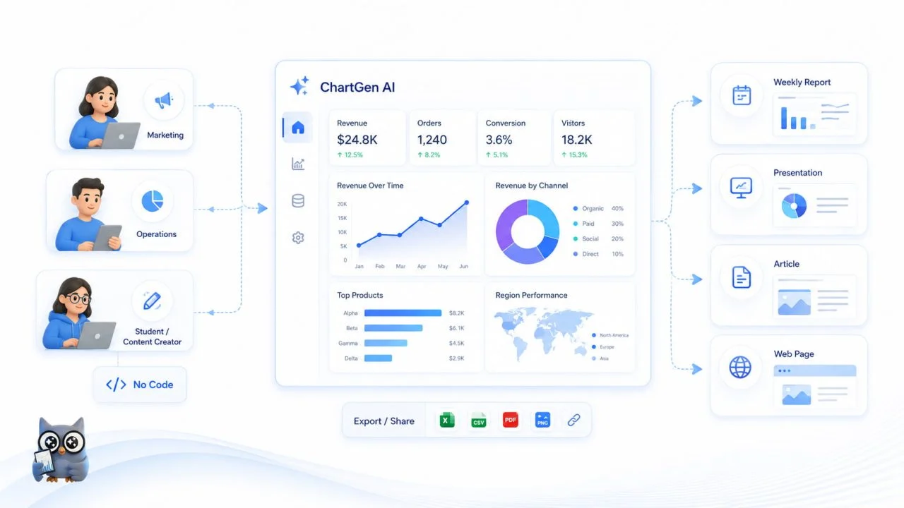 Варианты экспорта диаграмм в ChartGen AI
