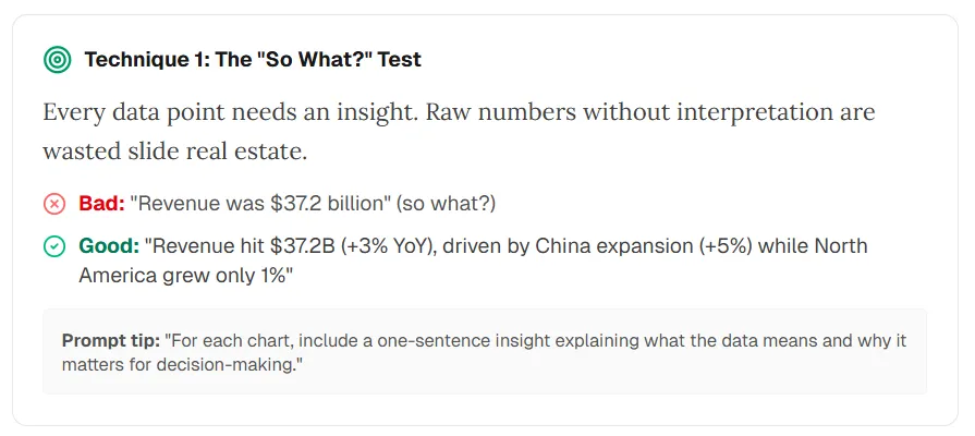 Technique 1 — le test « Et alors ? »