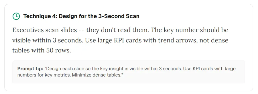 Technique 4 — concevoir pour le scan de trois secondes