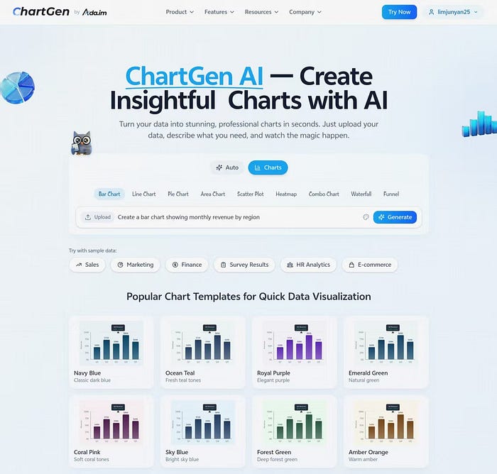 Explora la diversidad de gráficos de barras en ChartGen