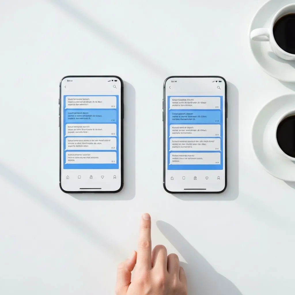 Two phones with chat UIs: converging text assistants and “chatbot fatigue”